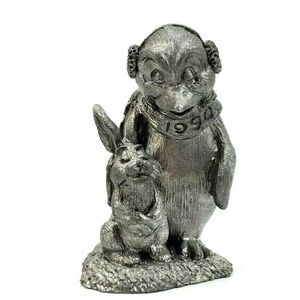 Michael Ricker Pewter Penguin Rabbit‎ Anthropomorphic Figure 1990 Signed #404